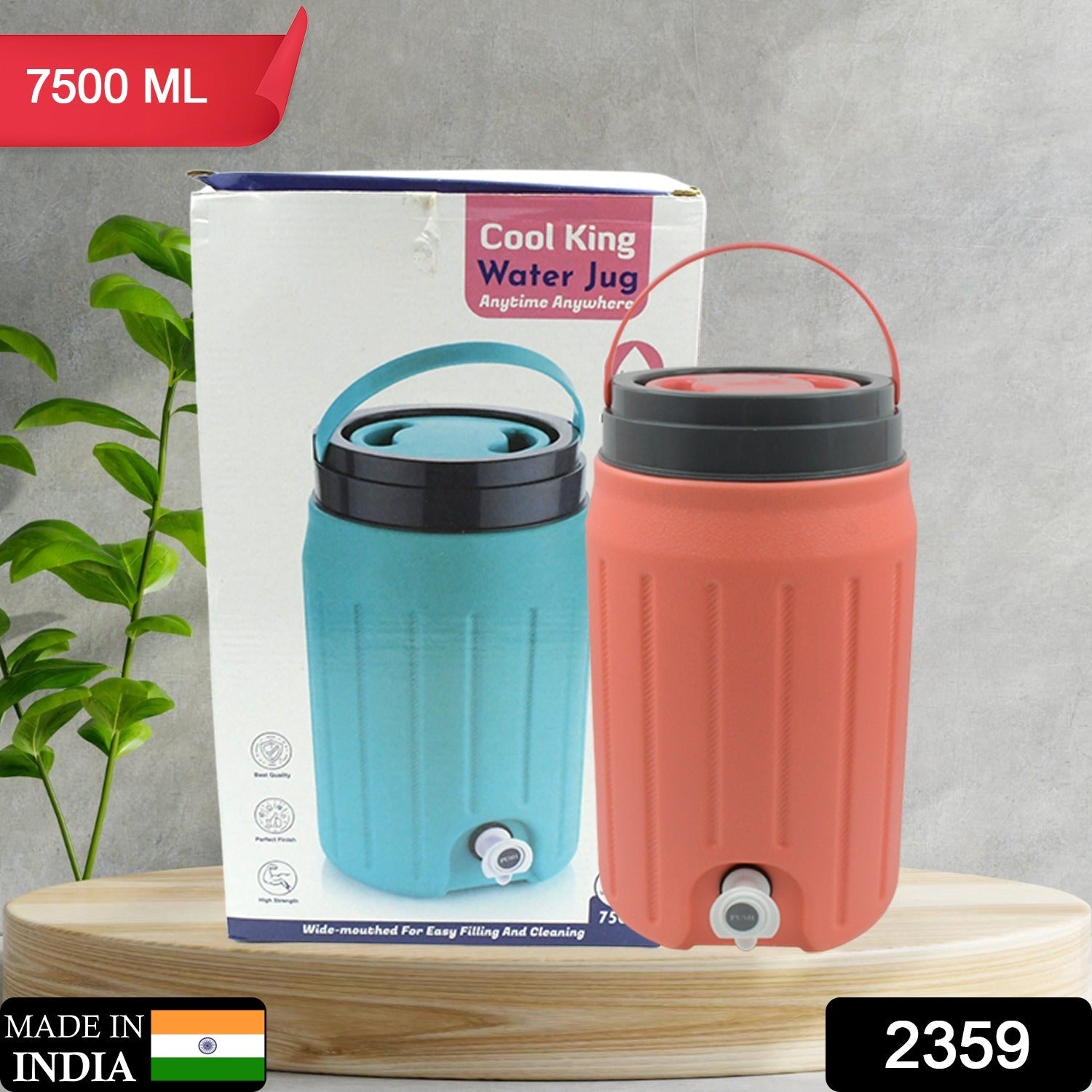 Insulated Water Jug with Tap (7500ml): Leakproof, Travel Cooler - Bhavnagar Deodap