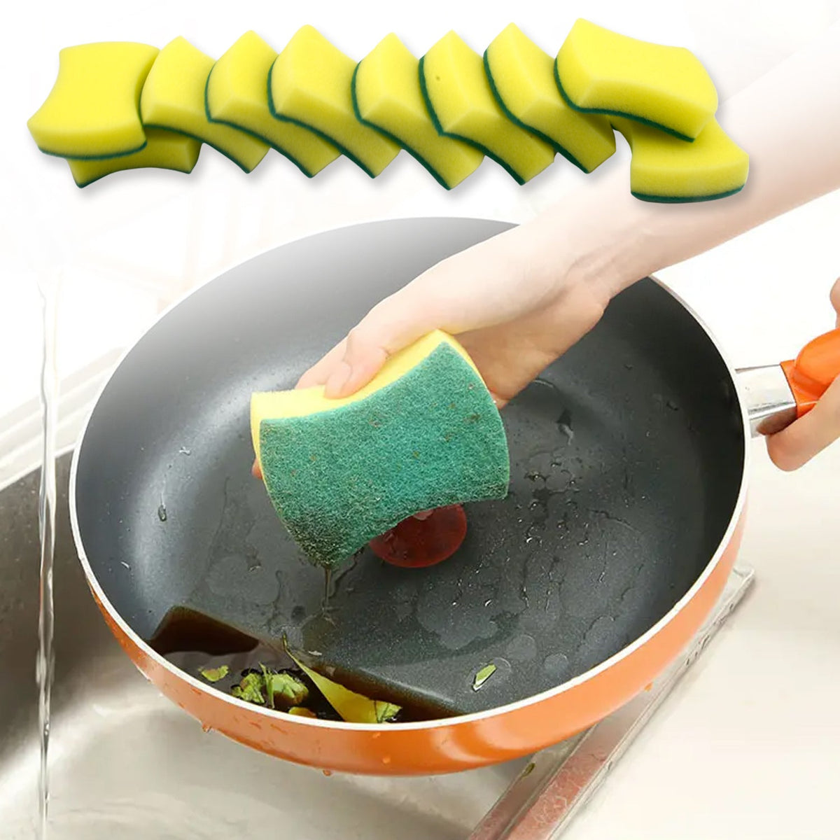 Heavy Duty Scrub Sponge, Non-Scratch Super Absorbent Cleaning Kitchen Sponges, Sponge Scourers Multi-Use for Kitchen, Bathroom, Furniture, Dishes & Steel Wash - Bhavnagar Deodap