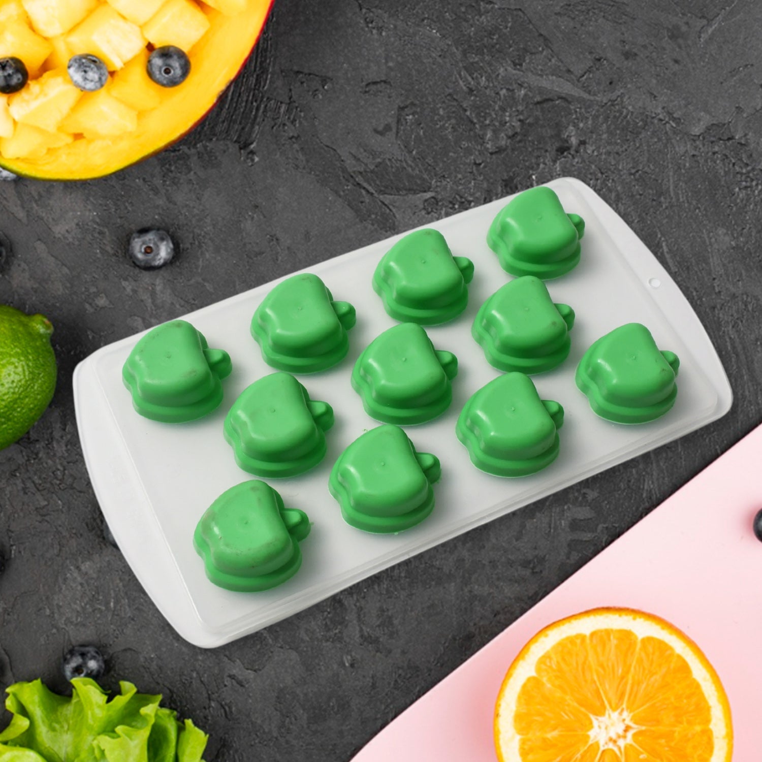 Silicone Mold Ice Cube Tray Creative Sweet Multi Type Ice Tray Buckets, Ice Cube Trays Multi Fruit Shape Ice Tray (1 Pc) - Bhavnagar Deodap