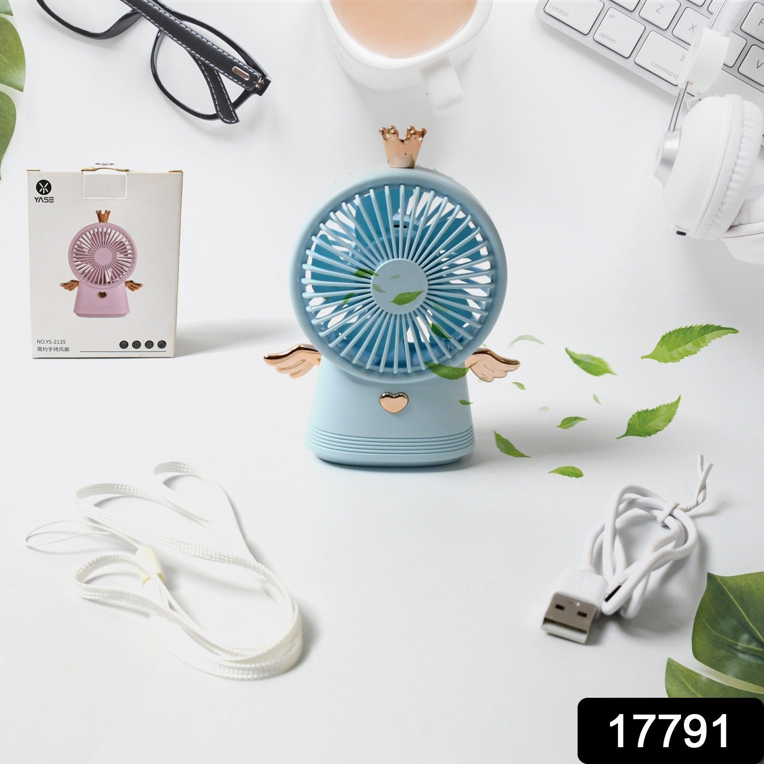 Cute Electric Mini Handheld Fan, Portable USB Rechargeable Mini Fan for Home, Office, Travel and Outdoor Use (1 Pc) - Bhavnagar Deodap