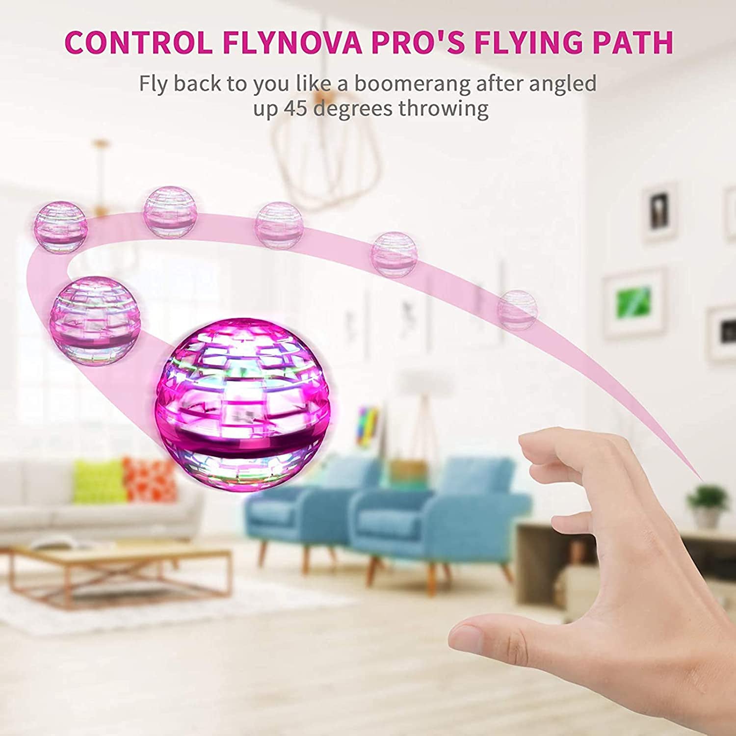 Flying Ball Toys, USB Rechargeable Built-in RGB Lights 360°Rotating Magic Controller, Flying Orb Ball Boomerang Mini Pro Spinner Blastoise Toys - Bhavnagar Deodap