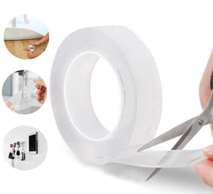 Double Sided Nano Adhesive Tape, 3 meter Washable Traceless Nano Gel Tape, Multipurpose - Bhavnagar Deodap