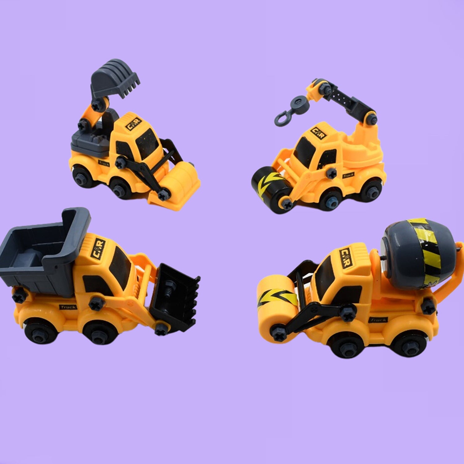 Engineering vehicles Nut Assembly Vehicle Toy, DIY Nut Assembly Vehicle Model Toy Highly Simulation Children Kids Car Model Toy Set (4 Pc Set) - Bhavnagar Deodap