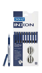 Doms Inxon Blue Ball Pen| 0.7mm ULV Ink Technology| Soft Rubberized Grip| Pack of 10 Blue Ballpens - Bhavnagar Deodap