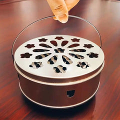 Decorative Mosquito Coil Holder Mosquito Coil Container, Incense Holder Safe Burning Coil Tray for Home Patio Pool Side Outdoor, Metal Tray - Bhavnagar Deodap