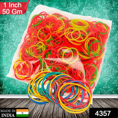 Rubber Band For Office/Home and Kitchen Accessories Item Products, Elastic Rubber Bands, Flexible Reusable Nylon Elastic Unbreakable, For Stationery, School  Multicolor (1 Inch, 50 GM) - Bhavnagar Deodap