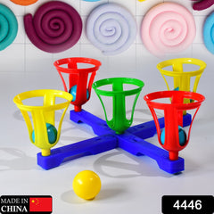 4446 Baskets and balls fun toy for kids with 5 basket and 5 balls. 