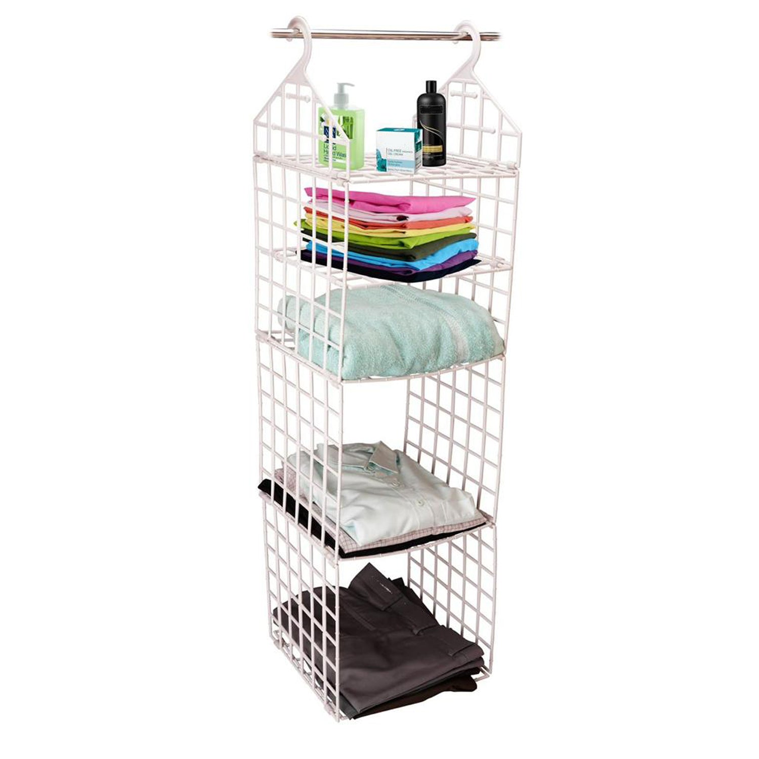 Multipurpose 5 Layer Folding Clothes Storage Racks||Closet for Students Wardrobe Shelves Socks, Scarf, t-Shirt, etc||Hanging Organizer Storage Holders & Racks - Bhavnagar Deodap