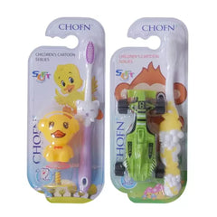 Kids Toothbrush with Cute Handle. Toothbrush with Toy for Kids (1PC Assorted Design) - Bhavnagar Deodap