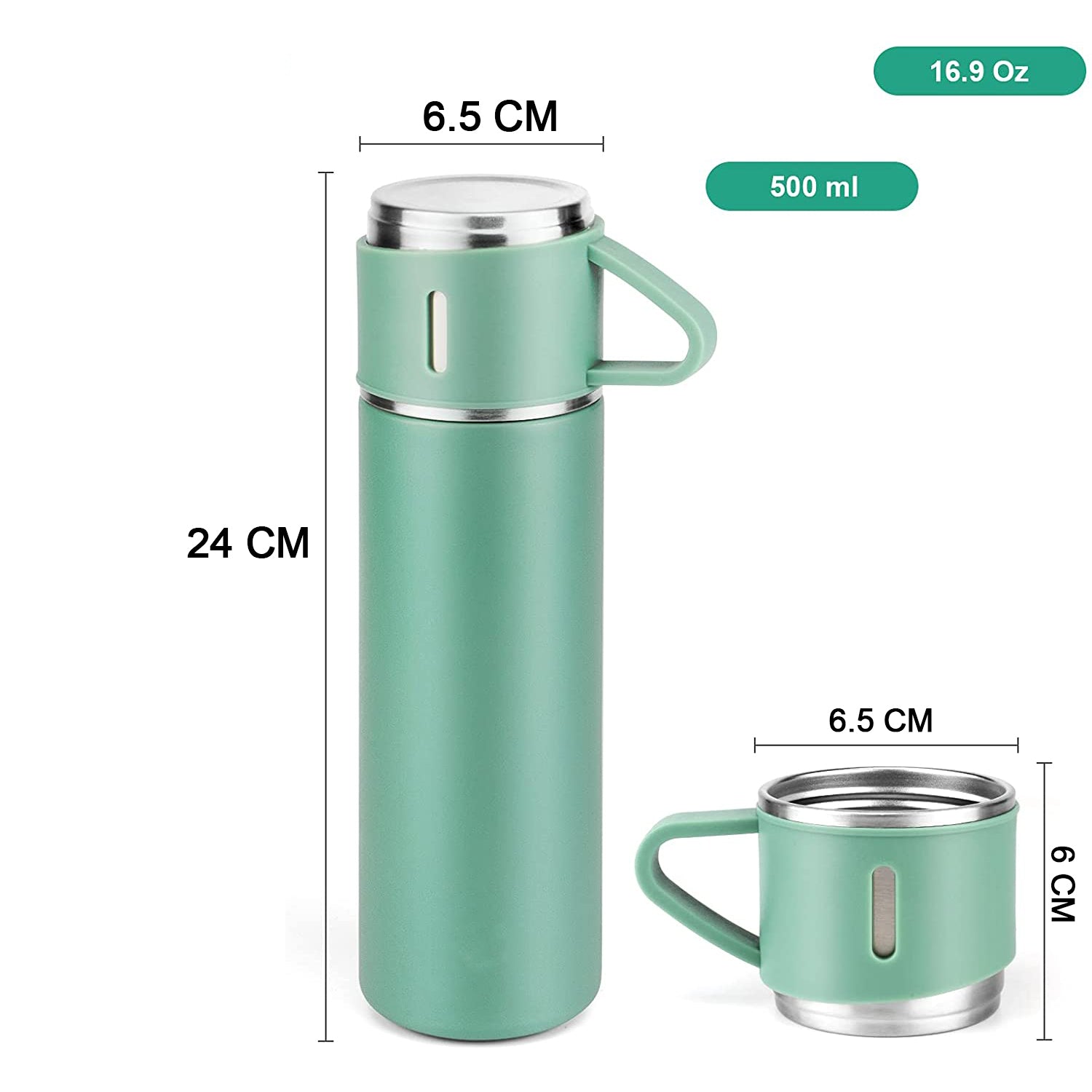 Customized/Personalized Stainless Steel Water Bottle Vacuum Flask Set With 3 Steel Cups Combo | Gifting Custom Name Water Bottle | Gifts for boyfriend/Girlfriend/Employee | 500ML | - Bhavnagar Deodap