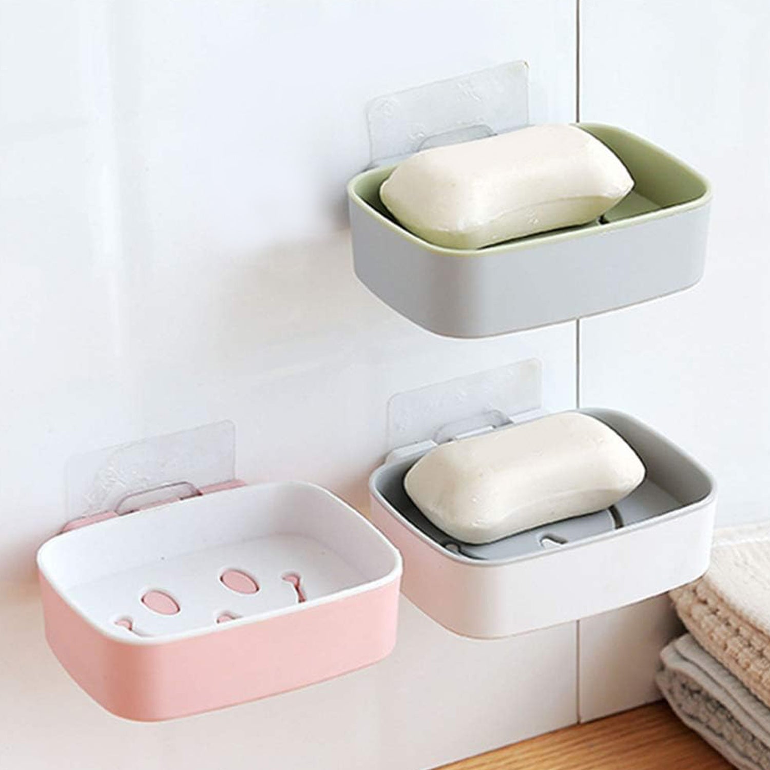 Soap Dish with Drain Soap Holder, Soap Saver Easy Cleaning, Soap Tray for Shower Bathroom Kitchen (1 Pc) - Bhavnagar Deodap