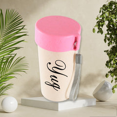 Customize Travel Coffee Cup Portable Water Bottle Wheat Straw Coffee Tea Mug Coffee Mug with Lids for Coffee Tea (300 ML Approx)