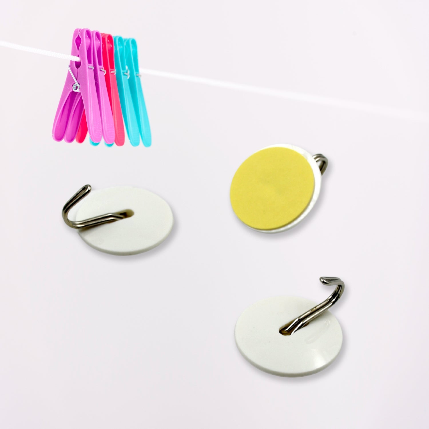 Strong Self-Adhesive Hooks (2 Pc): Heavy Duty, Waterproof, All-Purpose - Bhavnagar Deodap