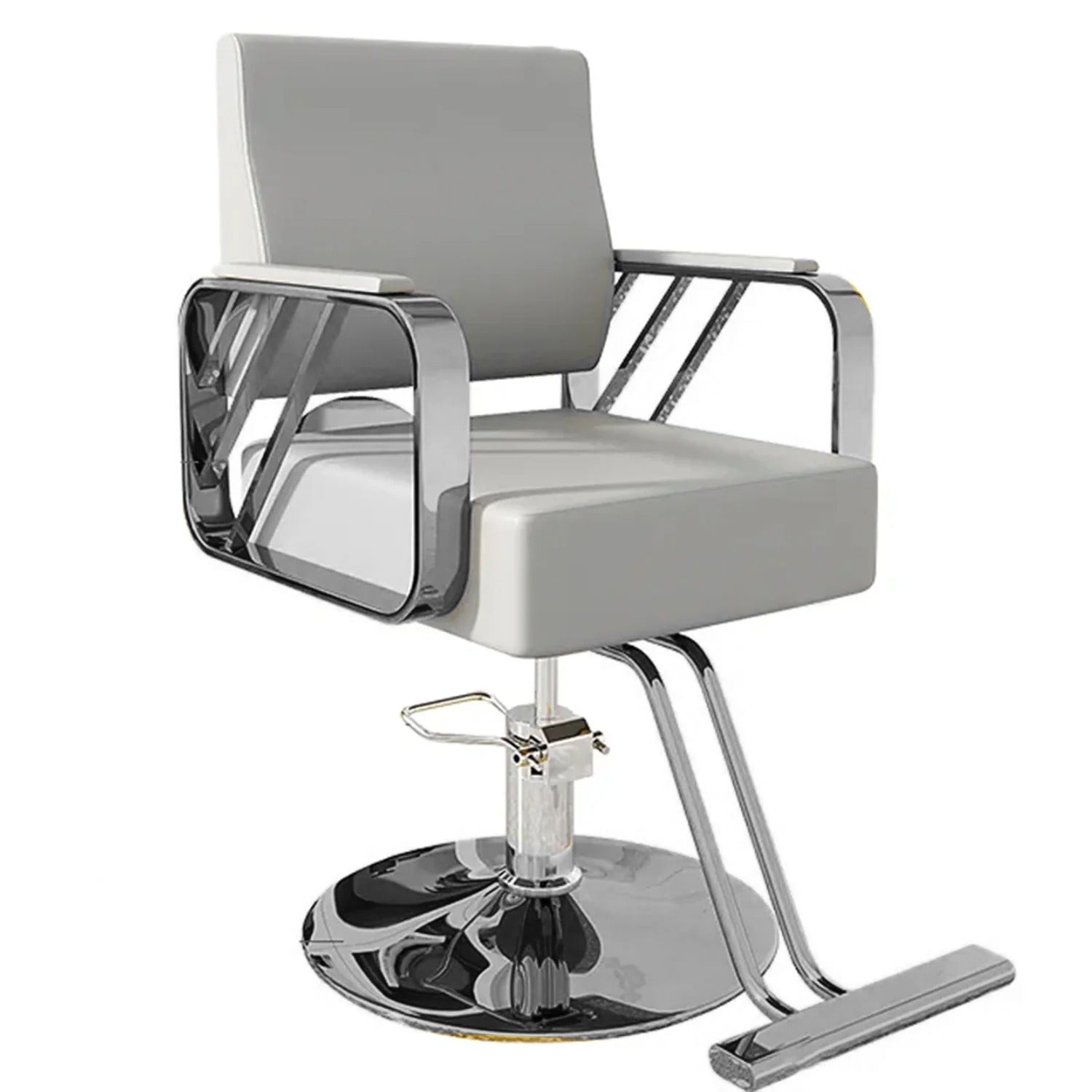 SALON CHAIR HYDRAULIC CHAIR FOR BUSINESS OR HOME, SIMPLICITY BARBER CHAIR SALON BEAUTY SPA SHAMPOO HAIR PROFESSIONAL HYDRAULIC STYLING CHAIR (SILVER 1 UNIT ) - Bhavnagar Deodap