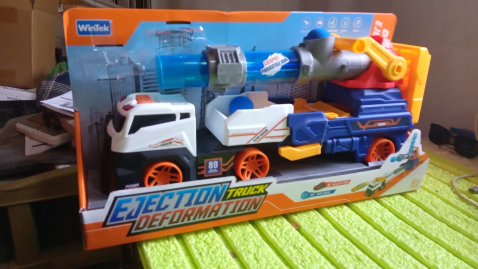 Truck Toys for Kids, Large Truck Toys Include 2 Racing Cars+4 Ball, with Light & Sounds, Eejection & Shooting Transport Cars Toy, Gifts for Boys Girls (Battery Not Included) - Bhavnagar Deodap