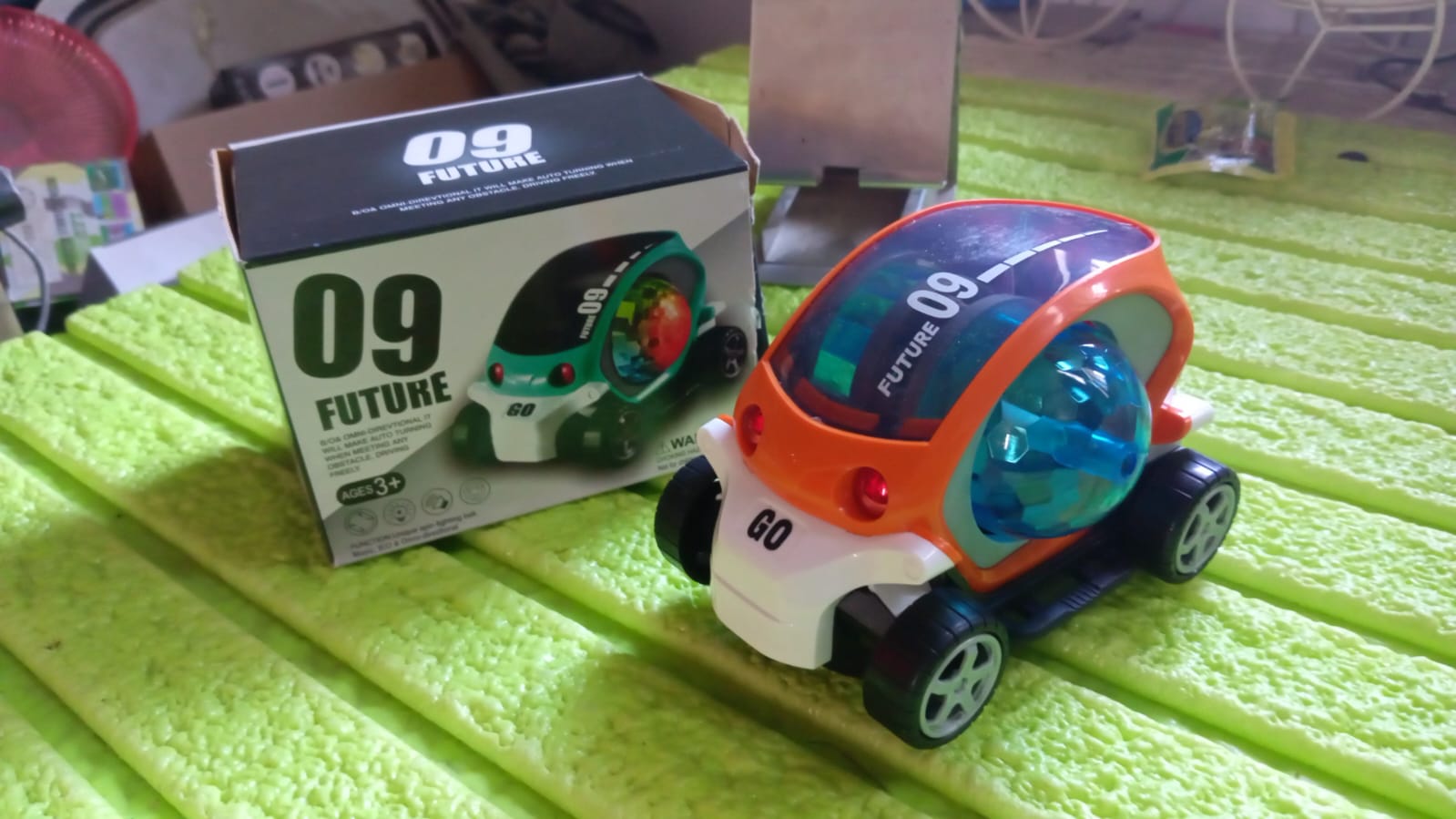 Plastic 360 Degree Rotating Stunt Car Toy for Kids - Bump and Go Action with 4D Lights and Music, Plastic Mini Car with Disco Ball (1 Pc / Battery Not Included) - Bhavnagar Deodap