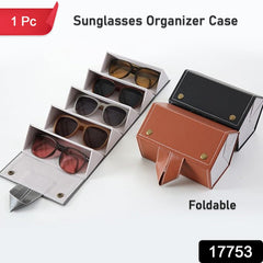 5 Slots Sunglasses Organizer Box, Glass Holder Box, spectacle case of sunglasses, Specs case, Foldable Travel Glasses Case Storage (1 Pc) - Bhavnagar Deodap