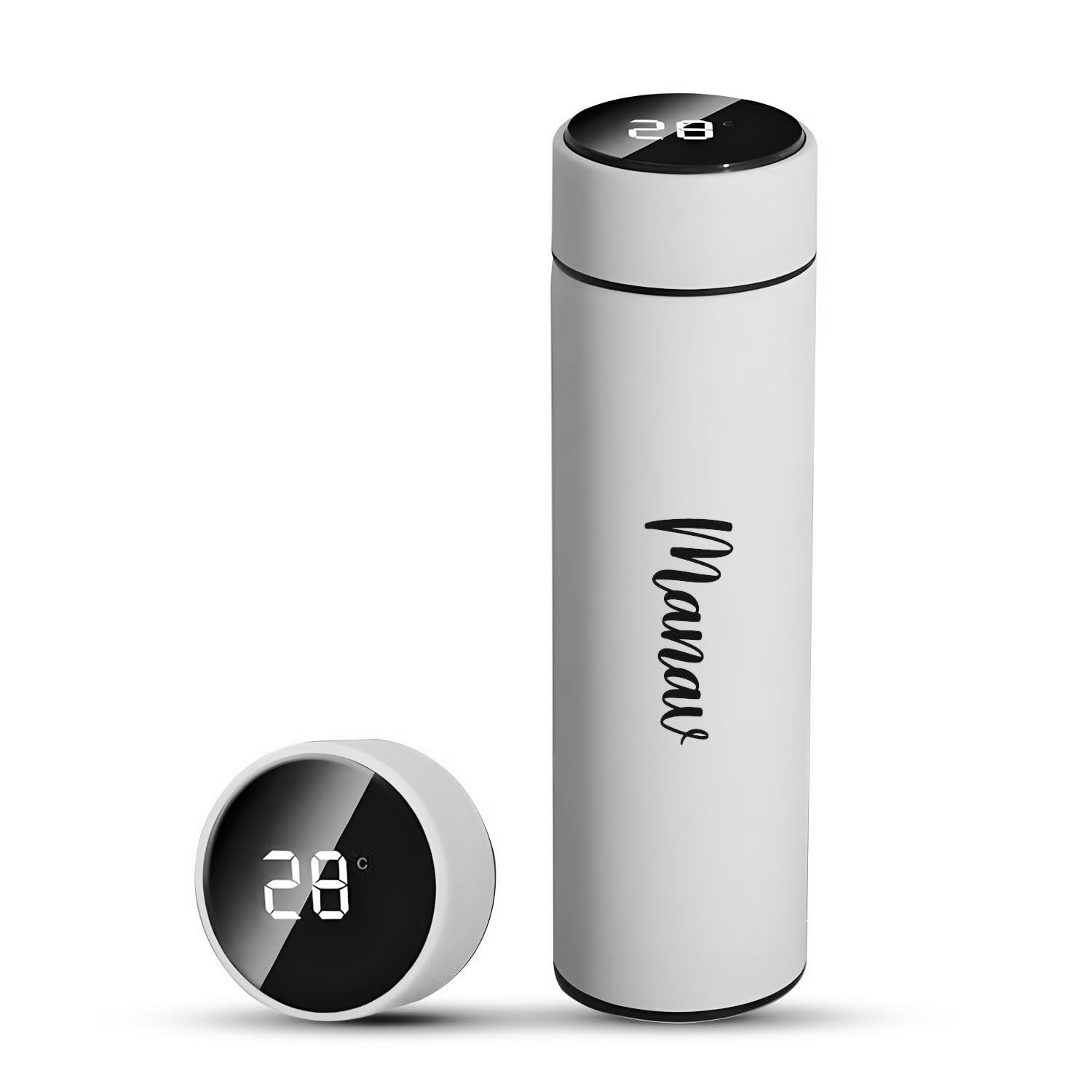 Customized/Personalized Stainless Steel Smart Water Bottle with Smart LCD Temperature Touch | Gifting Custom Name Water Bottle | Gifts for Boyfriend/Girlfriend/Employee | 500ML - Bhavnagar Deodap