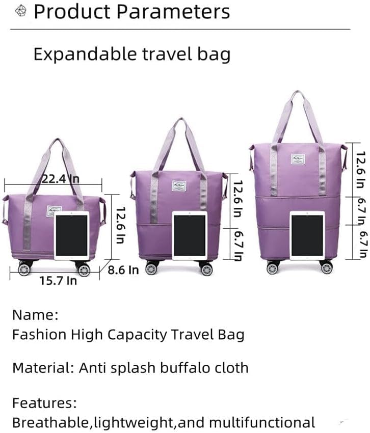 Duffel Trolley Bags for Travel,Luggage Bags for Travel,Rolling Duffle Bag with Wheels,Travel Bags for Luggage Trolley,Expandable Foldable Duffle Bag with Wheels - Bhavnagar Deodap