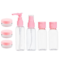 7 PCS COSMETICS BOTTLE for Travel Refillable Small Mini Empty Plastic Pump/Spray/Squeeze Bottles for Cosmetic (7 Pcs Set Mini Portable Refillable Kit) - Bhavnagar Deodap