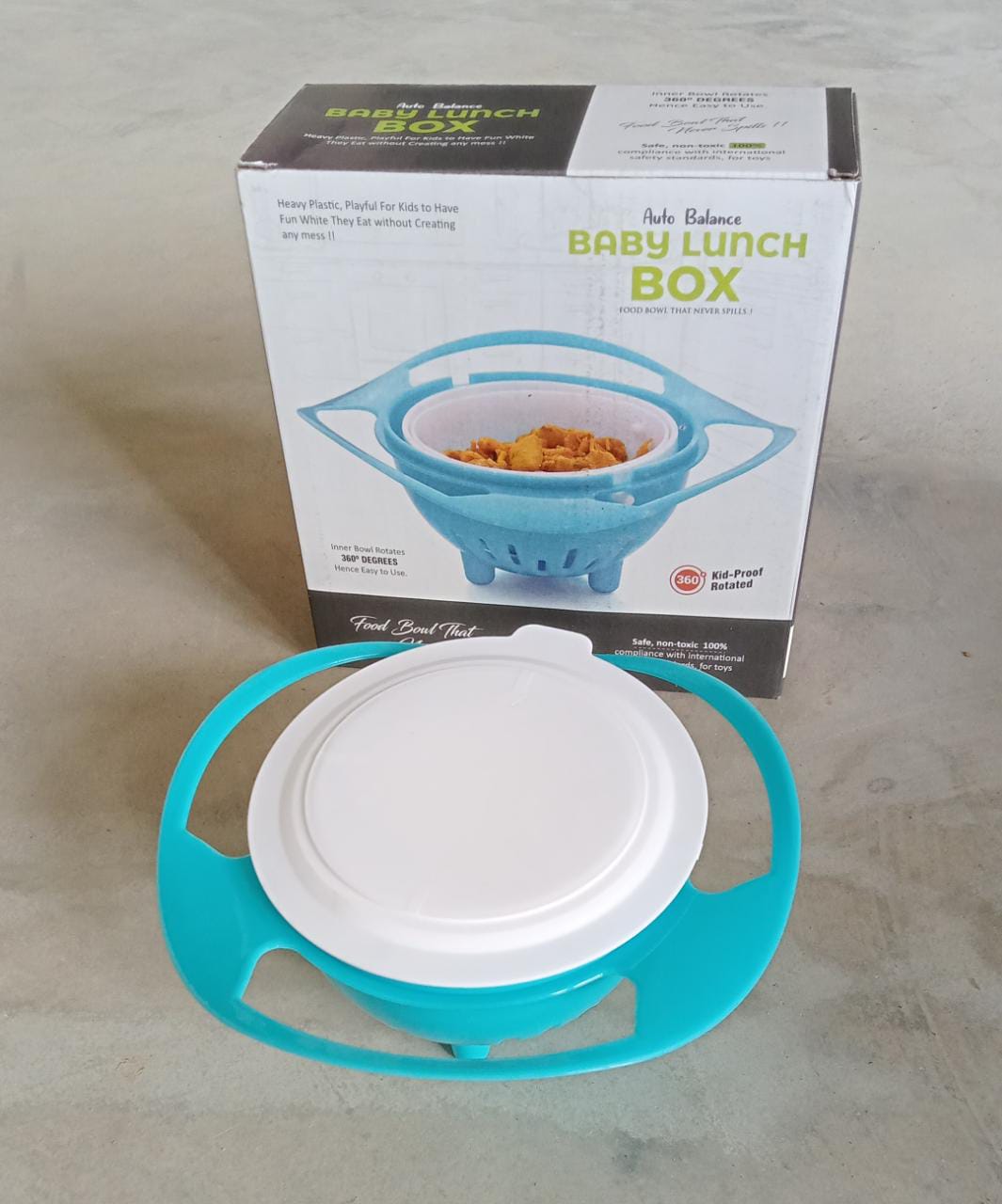 Portable Non Spill Feeding Toddler Gyro Bowl 360 Degree Rotating Dish - Bhavnagar Deodap