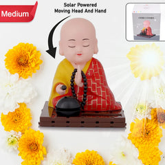 Solar Powered Sitting Buddha Statue, Moving Head and Hand (1 Pc / Medium) - Bhavnagar Deodap