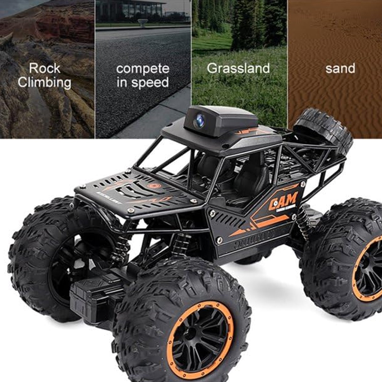 Remote Control Car with Camera Off-Road Remote Control Truck Monster Trucks for Boys 8-12 Birthday Gift For Kids Adults Gift For Boys And Girls HD Camera Rock Crawler Monster Truck Toy - Bhavnagar Deodap