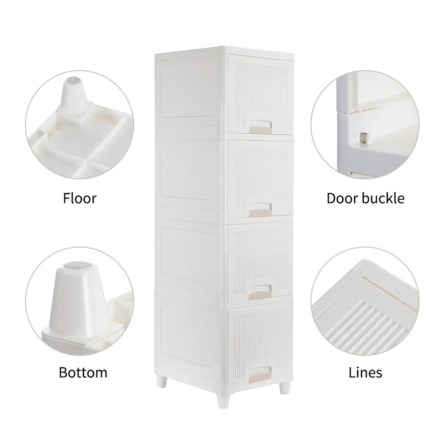 Multipurpose Storage Cabinet, Storage Solutions plastic drawers || Multi Layer Wardrobe Storage Drawers || Foldable Multipurpose Drawer Units For Kitchen, Bathroom, Bedroom, Cloth (4 Layer) - Bhavnagar Deodap