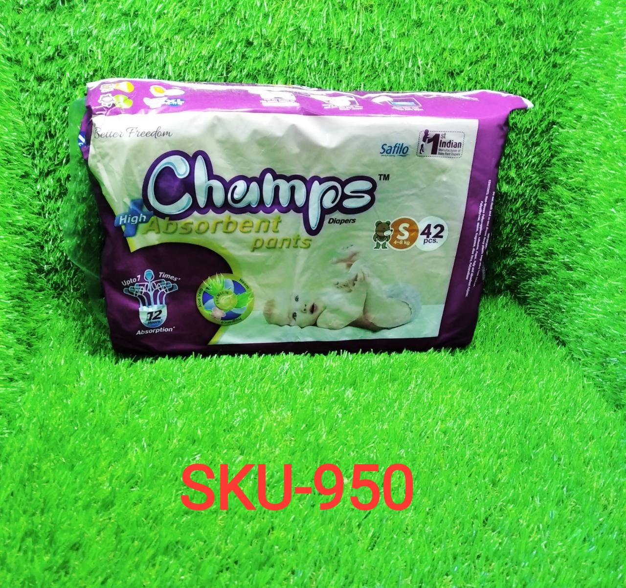 Premium Champs High Absorbent Pant Style Diaper (Small Size / 42 Pcs) - Bhavnagar Deodap