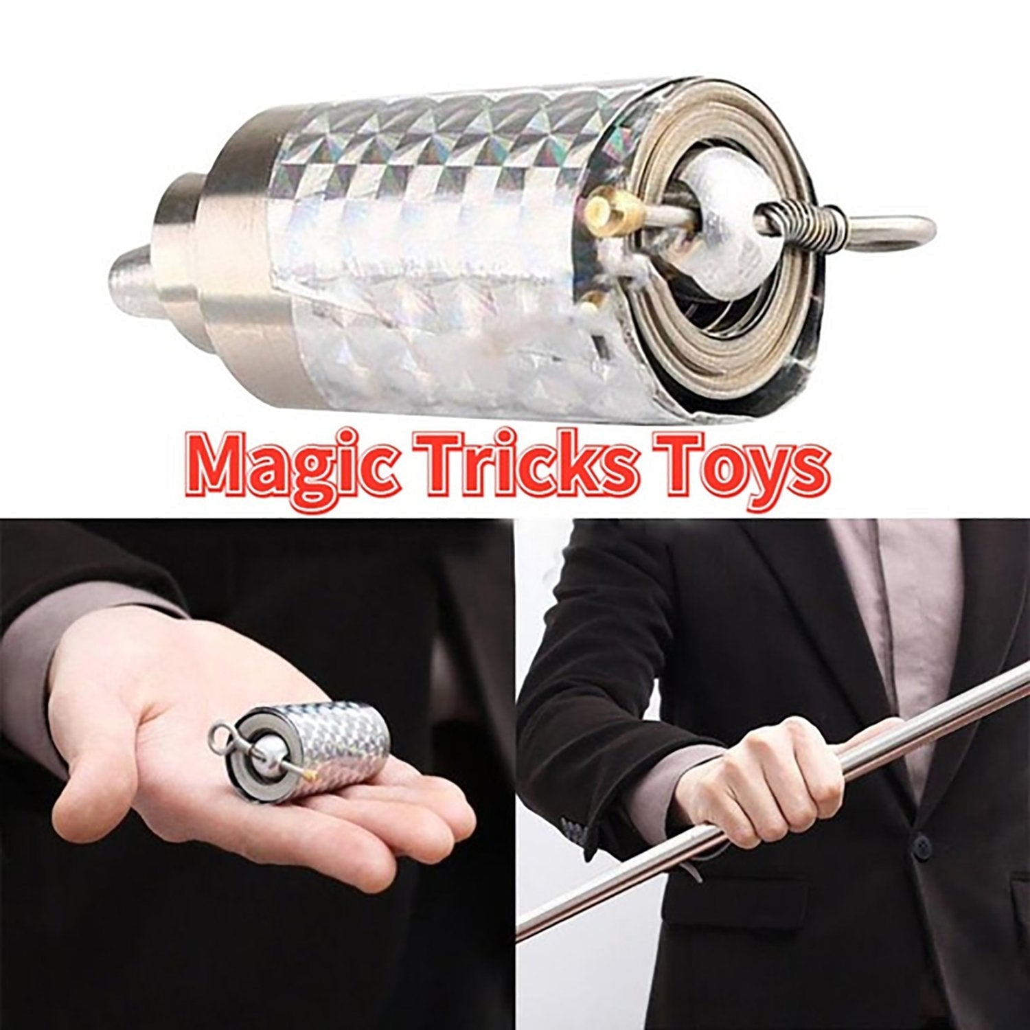 Magic Toy Metal High Elasticity Steel Silver Appearing Cane Magic Toy Magic Steel - Bhavnagar Deodap