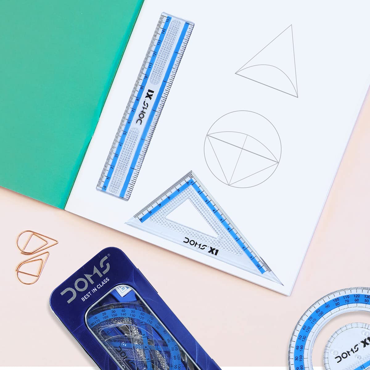 Doms X1 Premium Mathematical Drawing Instrument Box | Best In Class | Ensures Accuracy & Perfection | Geometry Box For Students | Set of 10 Instruments - Bhavnagar Deodap