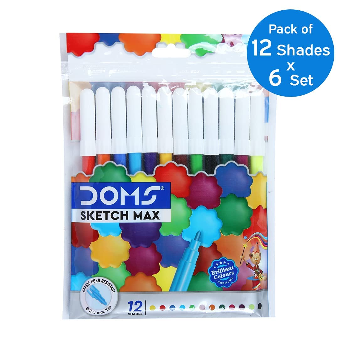 Sketch Max Non-Toxic Water Colour Sketch Pens (12 Assorted Shades x 1 Set) - Bhavnagar Deodap