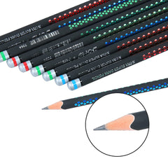 DOMS Fusion Xtra Super Dark Pencil School Stationary Rubber Tipped Graphite for Kids Pack of 10 - Bhavnagar Deodap