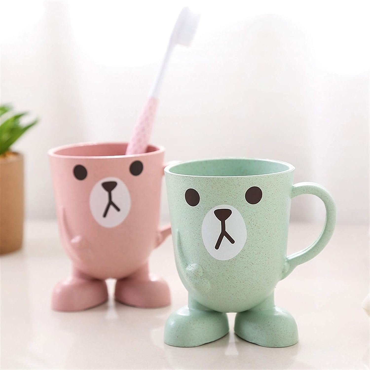 Children's Toothbrush Holder & Brushing Cup with Handle for Mouthwash & Milk - Bhavnagar Deodap