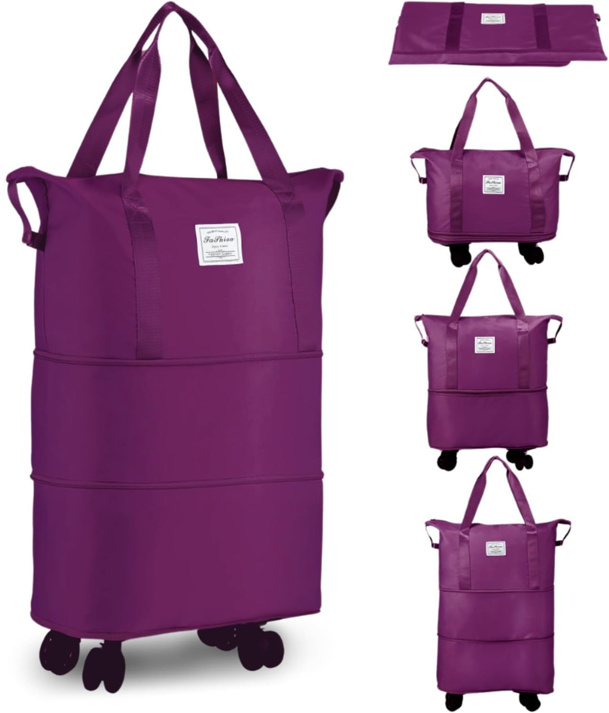 Duffel Trolley Bags for Travel,Luggage Bags for Travel,Rolling Duffle Bag with Wheels,Travel Bags for Luggage Trolley,Expandable Foldable Duffle Bag with Wheels - Bhavnagar Deodap