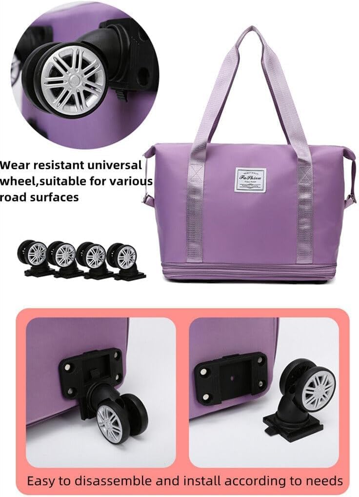 Duffel Trolley Bags for Travel,Luggage Bags for Travel,Rolling Duffle Bag with Wheels,Travel Bags for Luggage Trolley,Expandable Foldable Duffle Bag with Wheels - Bhavnagar Deodap