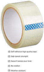 (PACK OF 1)Clear Packing Tape (Transparent ) - 72mm / 1" Width - BOPP Industrial Packaging Tape - Bhavnagar Deodap