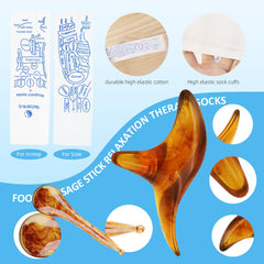 Reflexology Socks with Amber Acupuncture Point Massage Stick Reflexology Ankle Socks for Trigger Point Massage Women Therapeutic Socks for Relaxation - Bhavnagar Deodap