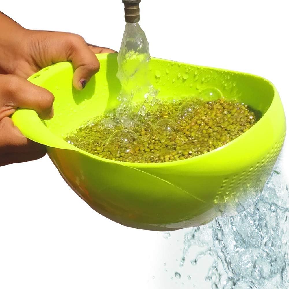 Virgin Rice Bowl Durable Plastic Strainer, Water Strainer | Vegetable & Fruits Washing Bowl - Bhavnagar Deodap