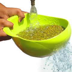 Virgin Rice Bowl Durable Plastic Strainer, Water Strainer | Vegetable & Fruits Washing Bowl - Bhavnagar Deodap