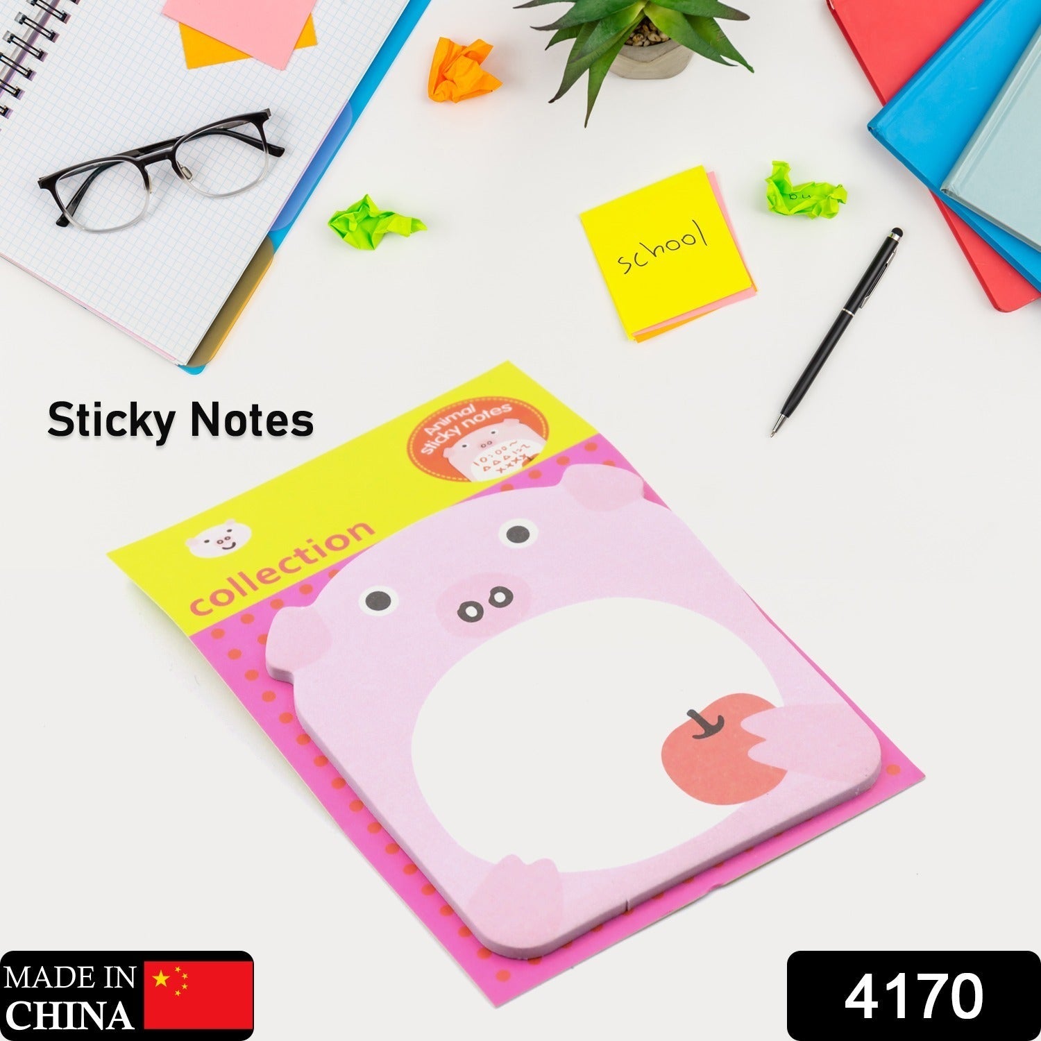 Animal Sticky Notes, Cute Animal Sticky Memo Notes Self-Stick Note Pads for Animal Lovers Students Home Office (1 Pc / 20 Sheets ) - Bhavnagar Deodap