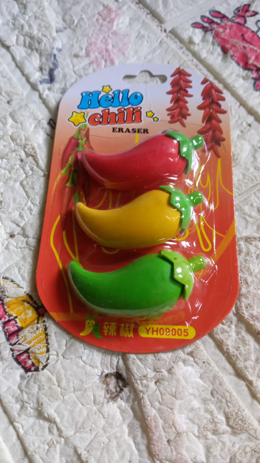 3D Fancy & Stylish Colorful Chili Shape Erasers, Mini Eraser Creative Cute Novelty Eraser for Children Eraser Set for Return Gift, Birthday Party, School Prize, (3 pc Set) - Bhavnagar Deodap