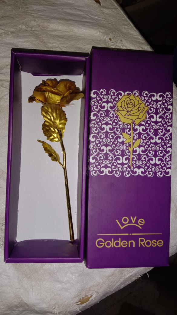 Luxury Decorative Gold Plated Artificial Golden Rose with Premium Box - Bhavnagar Deodap