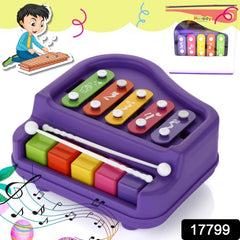 2 in 1 Baby Piano Xylophone Toy for Toddlers, 5 Multicolored Key Keyboard Xylophone Piano, Preschool Educational Musical Learning Instruments Toy for Baby Kids Girls Boys 3+ Years (1 Pc) - Bhavnagar Deodap