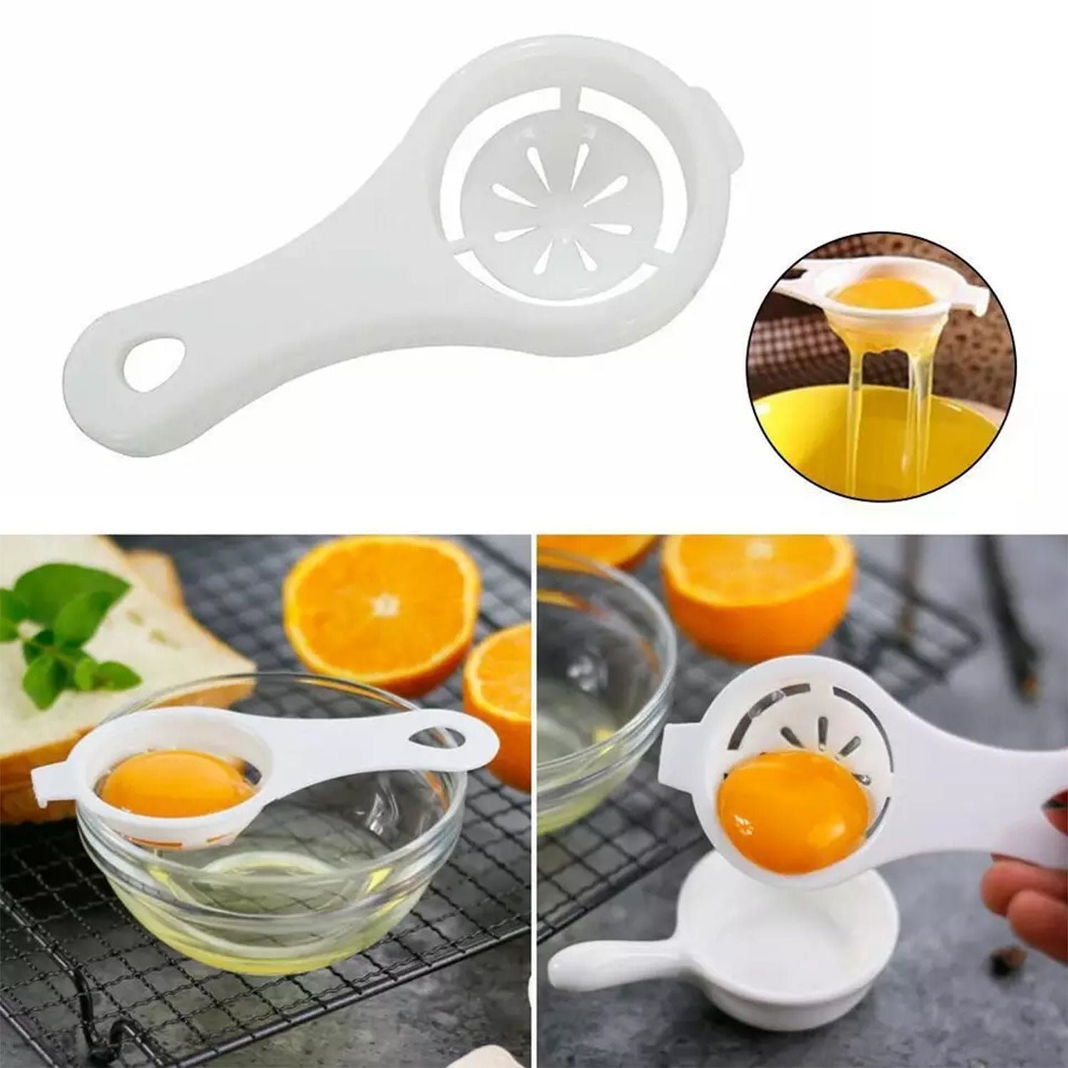 Egg Yolk Separator, Egg White Yolk Filter Separator, Egg Strainer Spoon Filter Egg Divider - Bhavnagar Deodap