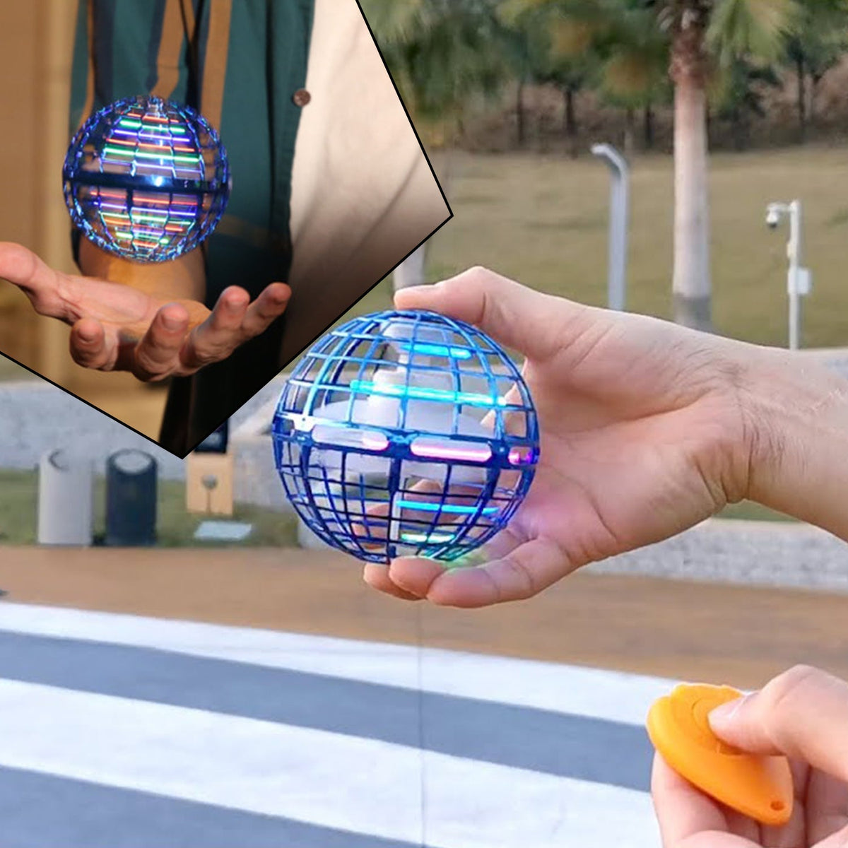 Flying Ball Toys, USB Rechargeable Built-in RGB Lights 360°Rotating Magic Controller, Flying Orb Ball Boomerang Mini Pro Spinner Blastoise Toys - Bhavnagar Deodap