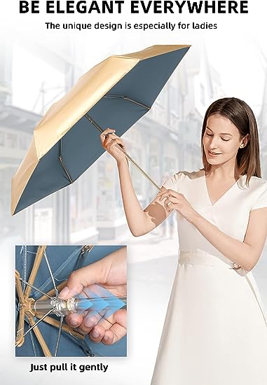 Travel Pocket Mini Umbrella, Protective Bag, Mobile Size Box of Umbrella, Automatic Sunny Rain Compact Umbrella, Sunscreen Quick-Drying Small Umbrella, Mini Compact Travel Folding Umbrellas - Bhavnagar Deodap