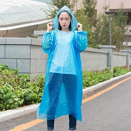 Portable Adult Rain Coat, Raincoat Waterproof Button Cardigan Portable Raincoat  Adult Outdoor Traveling Plastic Material Raincoat/Rain wear/Rain Suit for Outdoor Accessory (1pc) - Bhavnagar Deodap