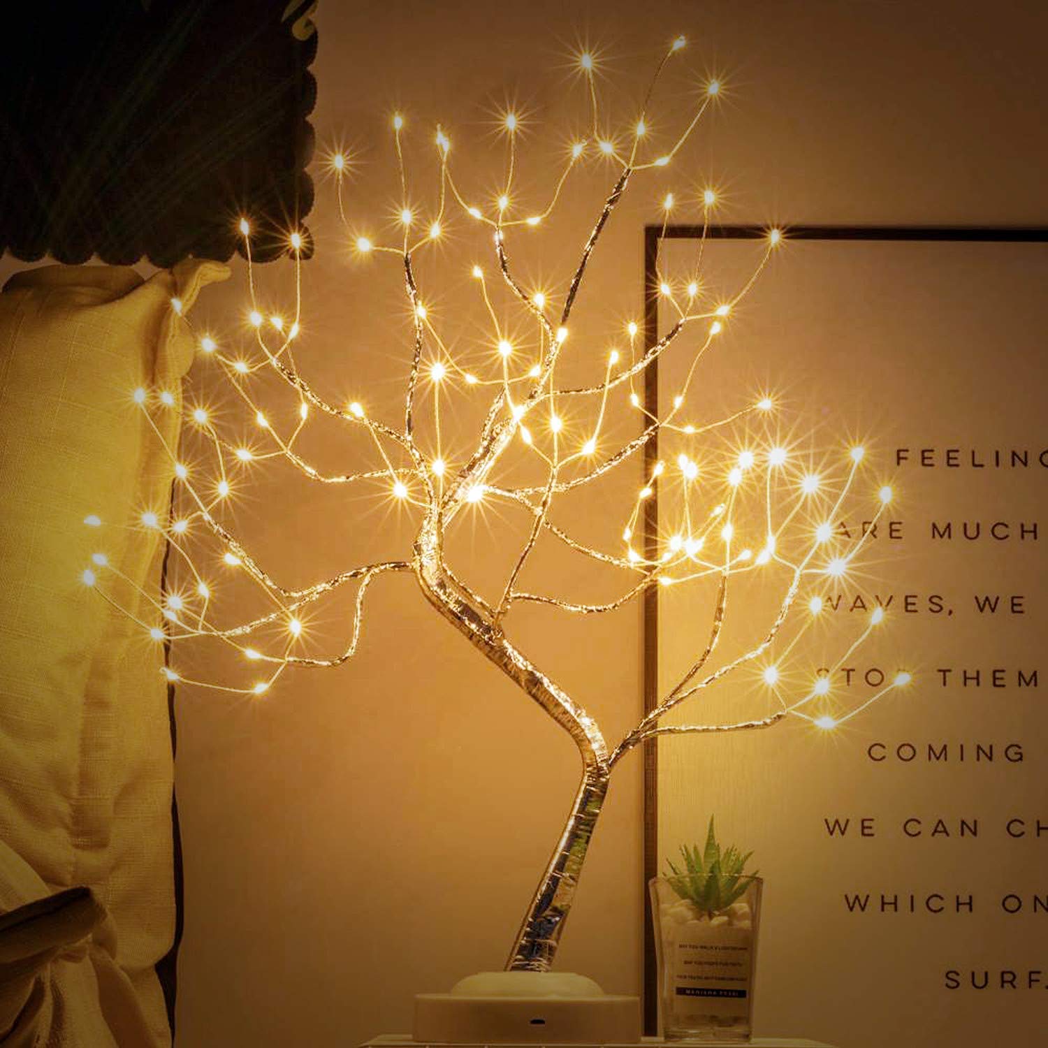 108 LED Birch Tree Lights Artificial Tabletop Fairy Tree Lamp Eight Lighting Modes USB or Battery Operated with Timer Decor for Bedroom Living Room Wedding Christmas Easter - Bhavnagar Deodap