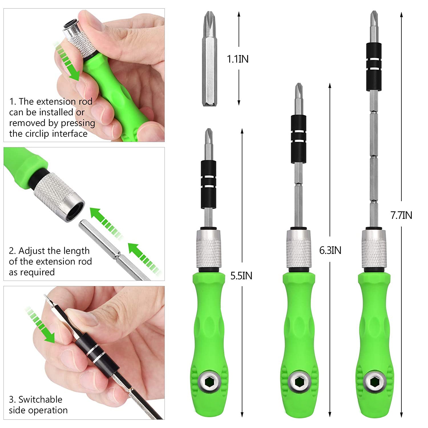 32 in 1 Mini Screwdriver Bits Set with Magnetic Flexible Extension Rod - Bhavnagar Deodap